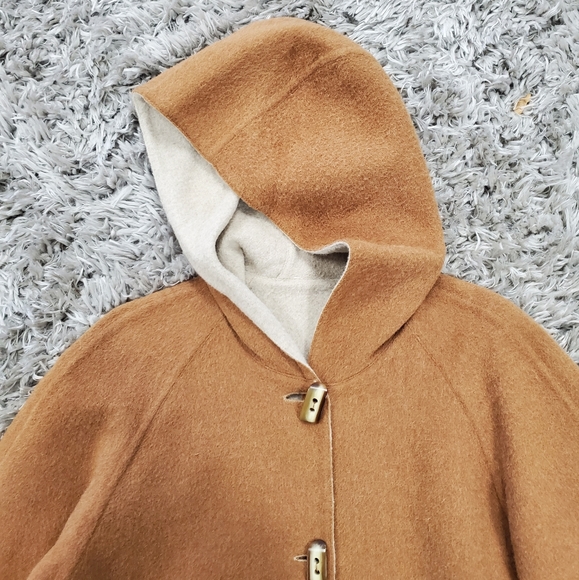 Alpaca 111 70% Baby Alpaca 30% Wool Tan Biege Reversible Coat Size M - Picture 5 of 9